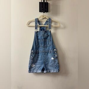 GAP Kids Large (L) Blue Denim Overall Shorts (Like new)